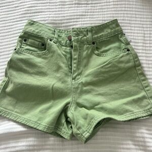 Green denim shorts very cute and comfy